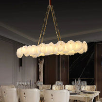 Noah Alabaster Round Chandelier