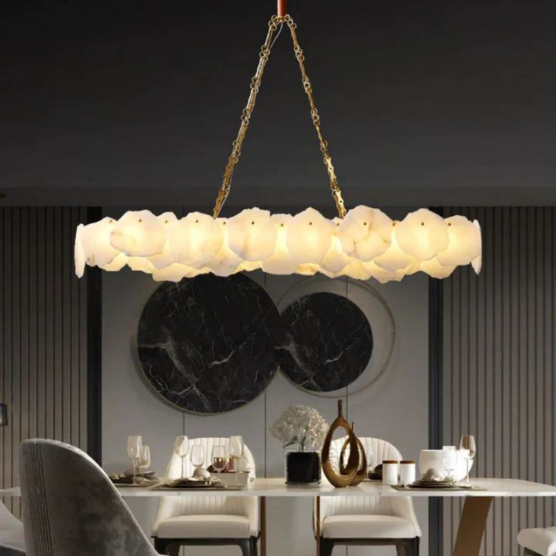 Noah Alabaster Round Chandelier