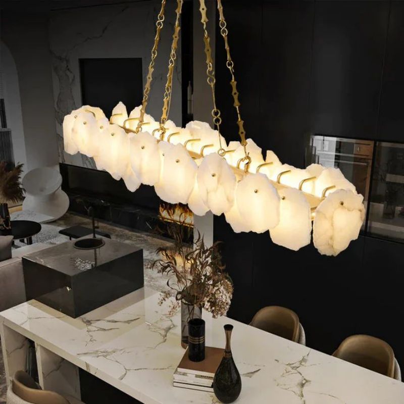 Noah Alabaster Round Chandelier