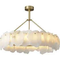 Alabaster Flakes Round Chandelier -Rod