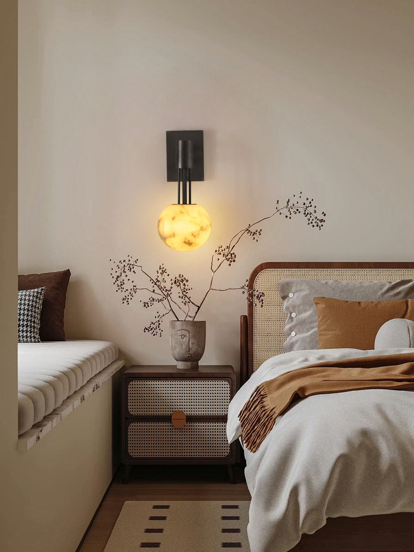 Obra Alabaster Globe Wall Sconce Secondary image