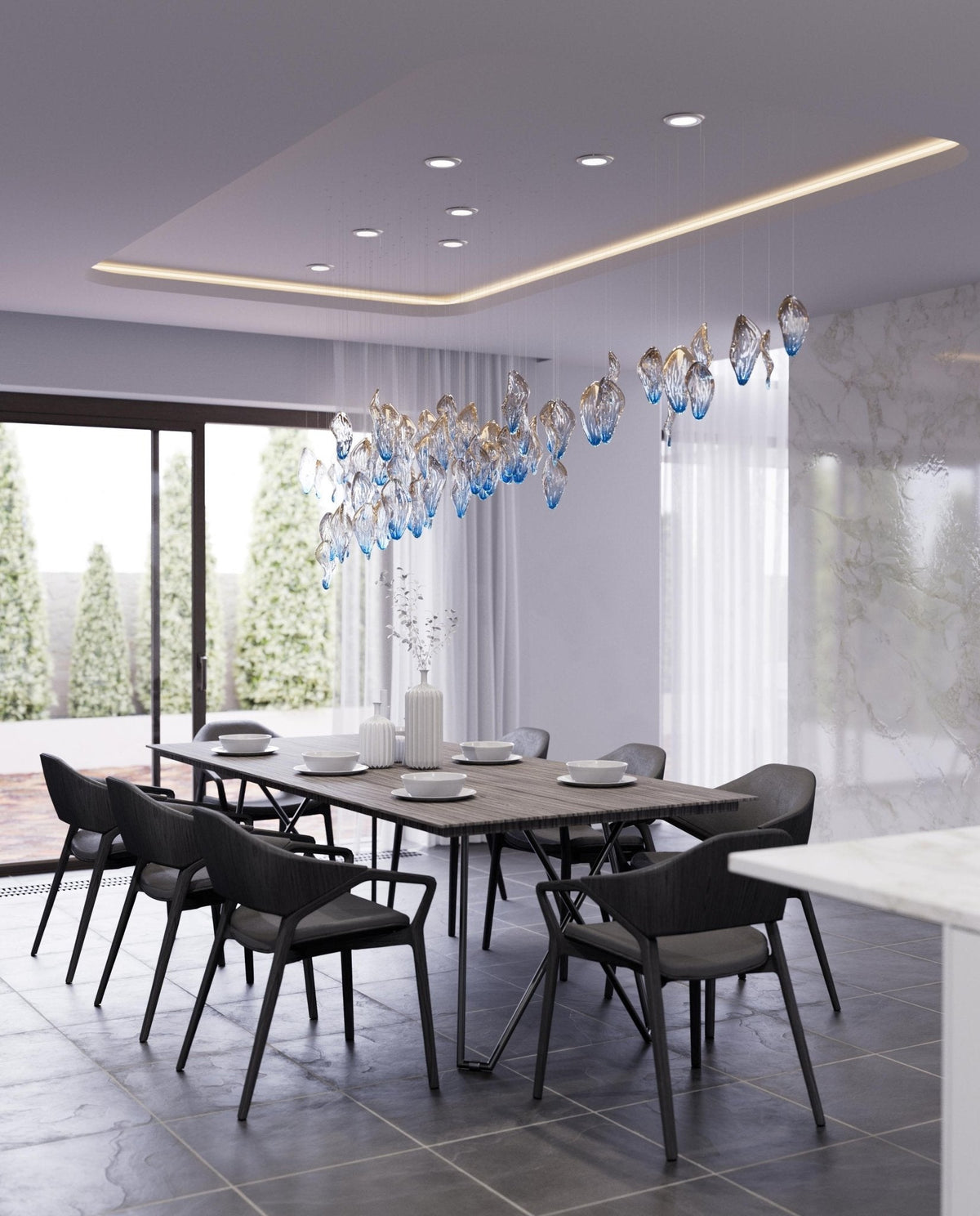 Ocean Drift Blown Glass Customize Chandelier