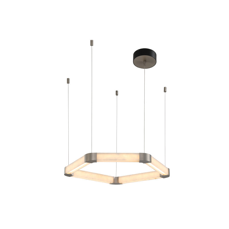 Ola Single Ring Alabaster Chandelier Secondary image