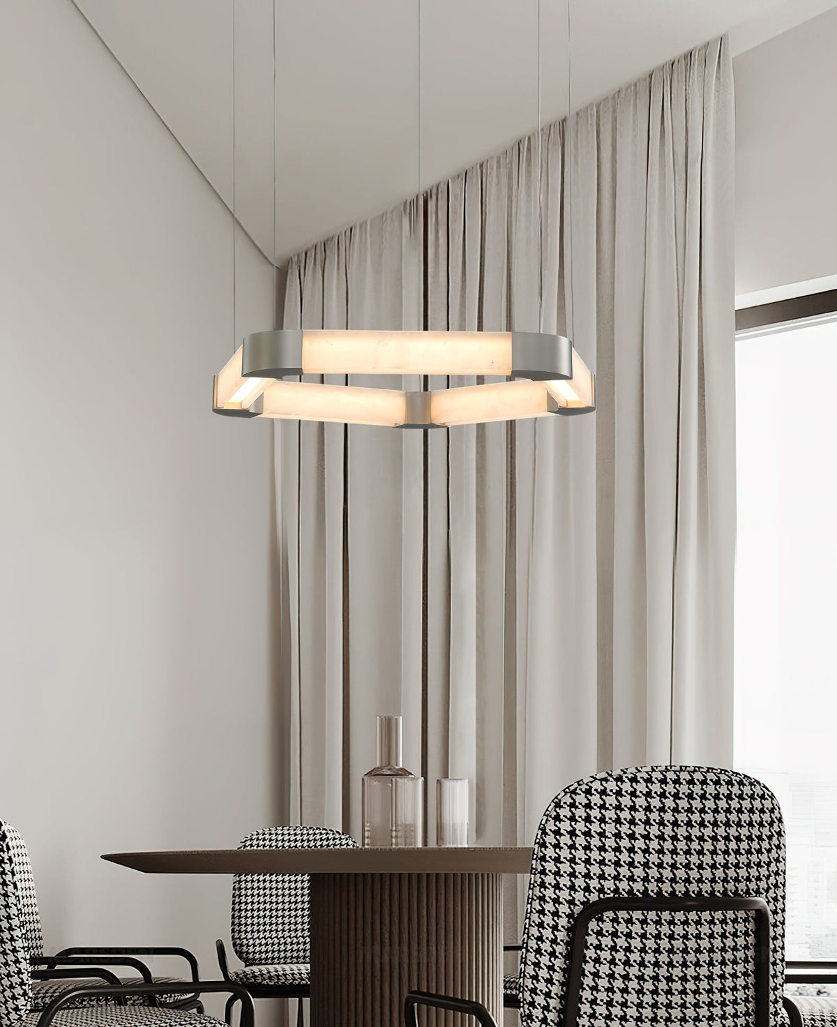 Ola Single Ring Alabaster Chandelier