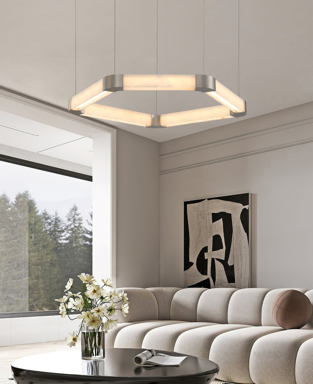 Ola Single Ring Alabaster Chandelier