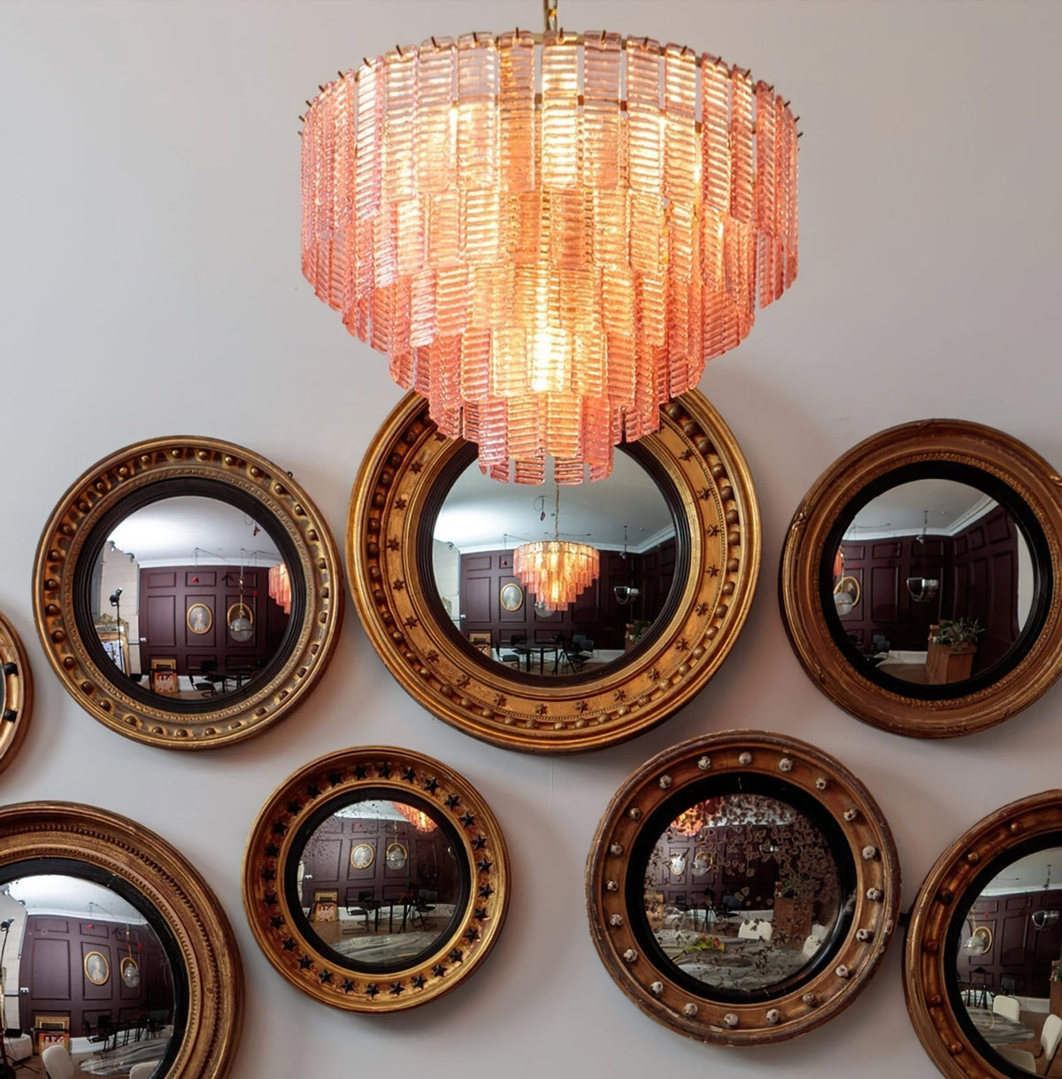 Opalora Pink Murano Glass Chandelier