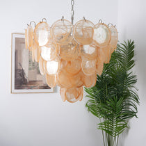 Orange Murano Glass Disc Chandelier