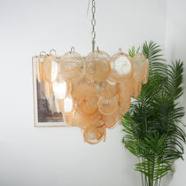 Orange Murano Glass Disc Chandelier