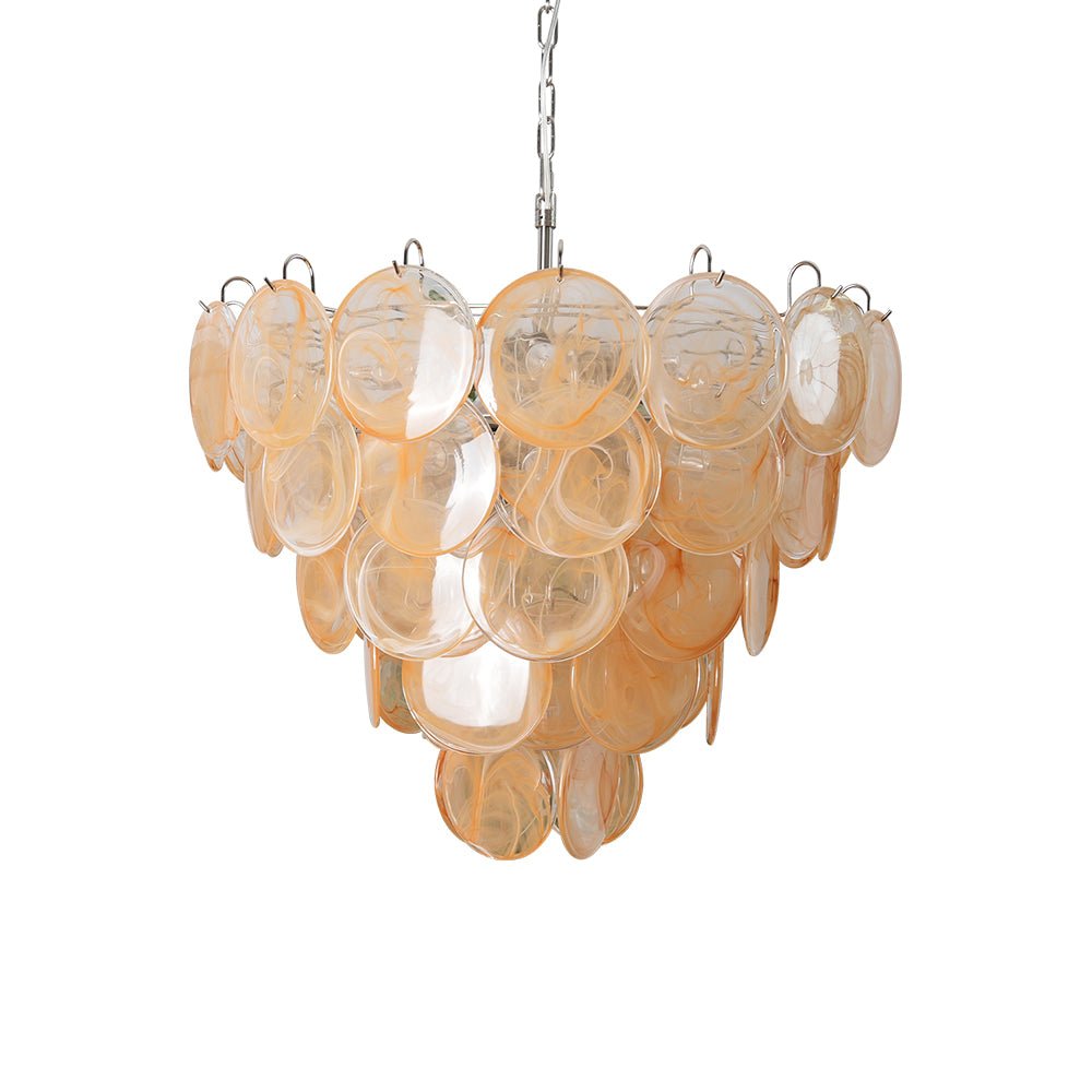 Orange Murano Glass Disc Chandelier