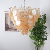 Orange Murano Glass Disc Chandelier