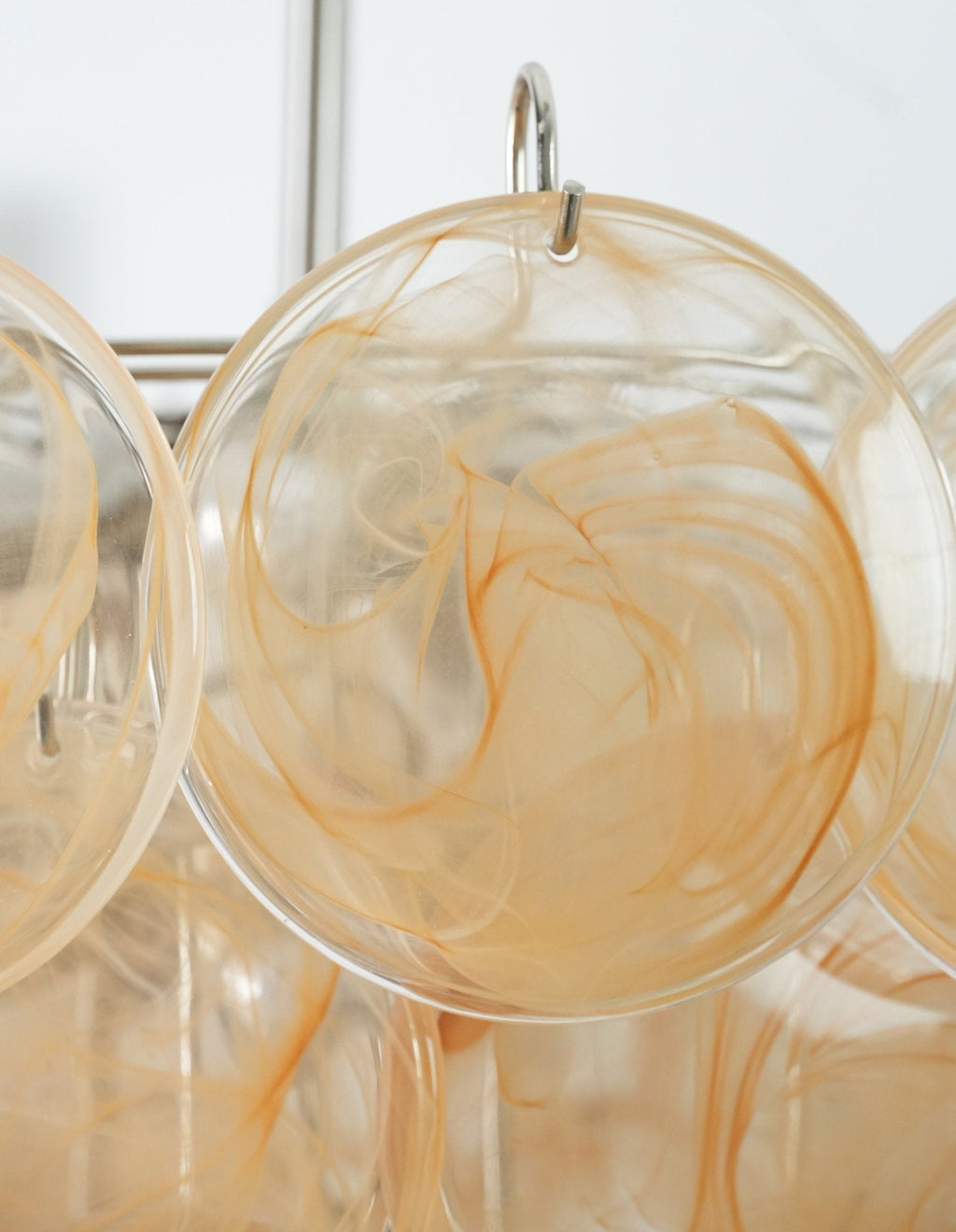 Orange Murano Glass Disc Chandelier