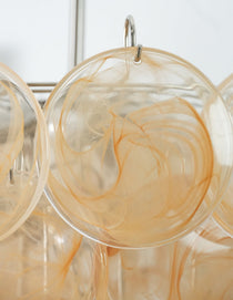 Orange Murano Glass Disc Chandelier
