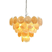 Orange Murano Glass Disc Chandelier