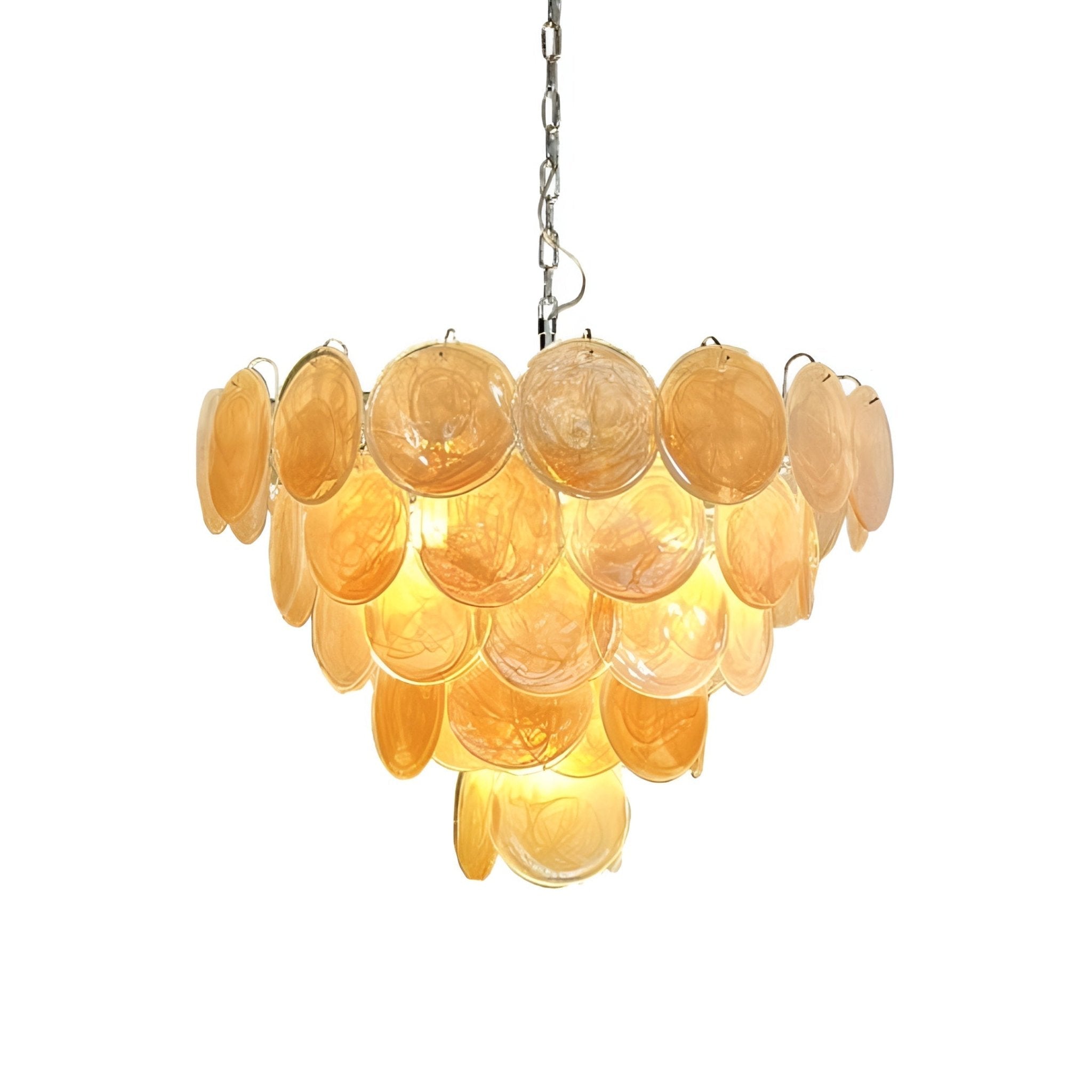 Orange Murano Glass Disc Chandelier