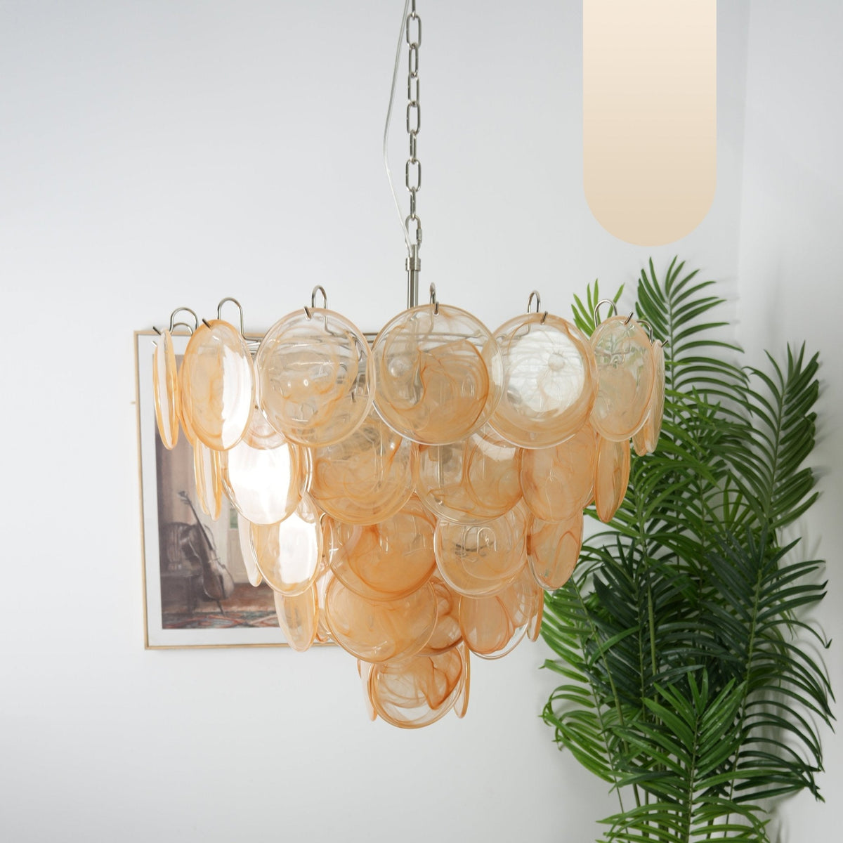 Orange Murano Glass Disc Chandelier Main image
