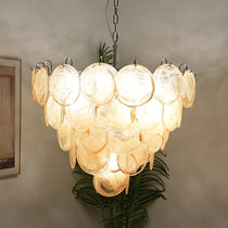 Orange Murano Glass Disc Chandelier