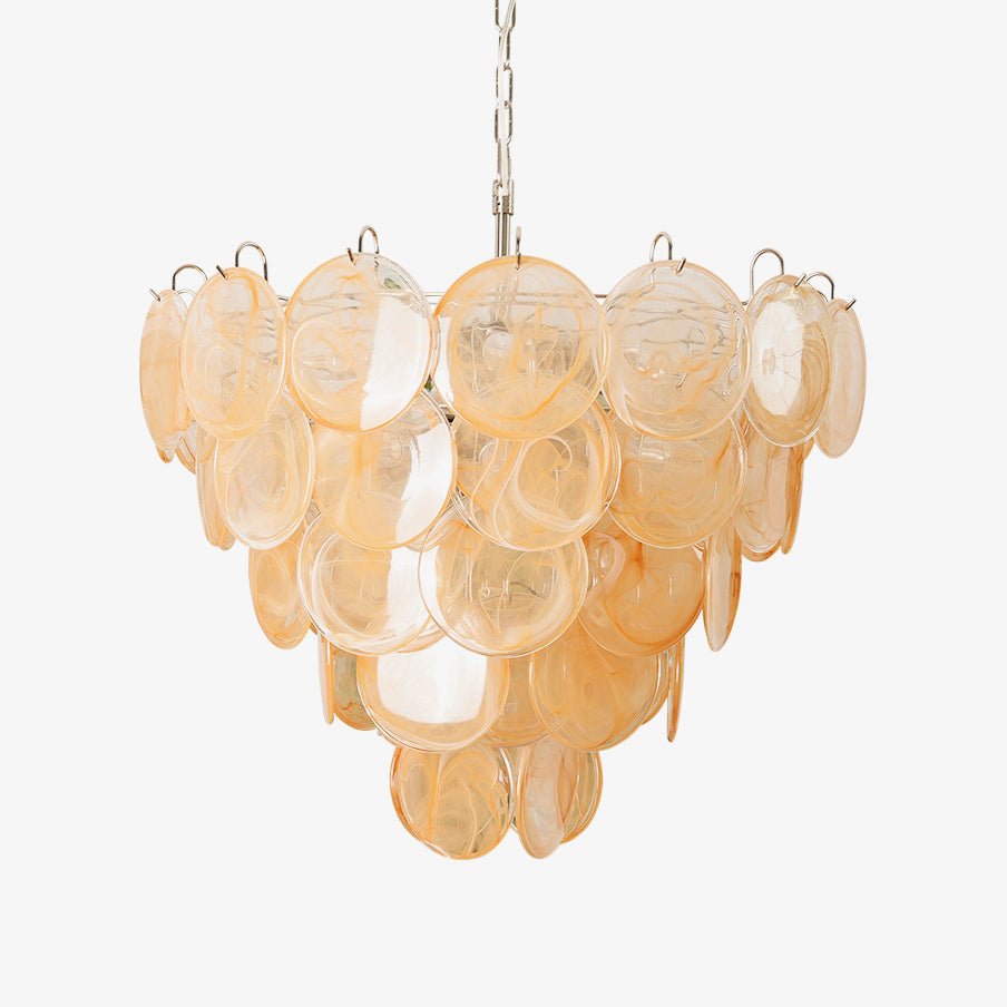 Orange Murano Glass Disc Chandelier