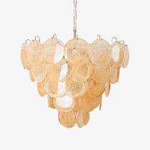 Orange Murano Glass Disc Chandelier