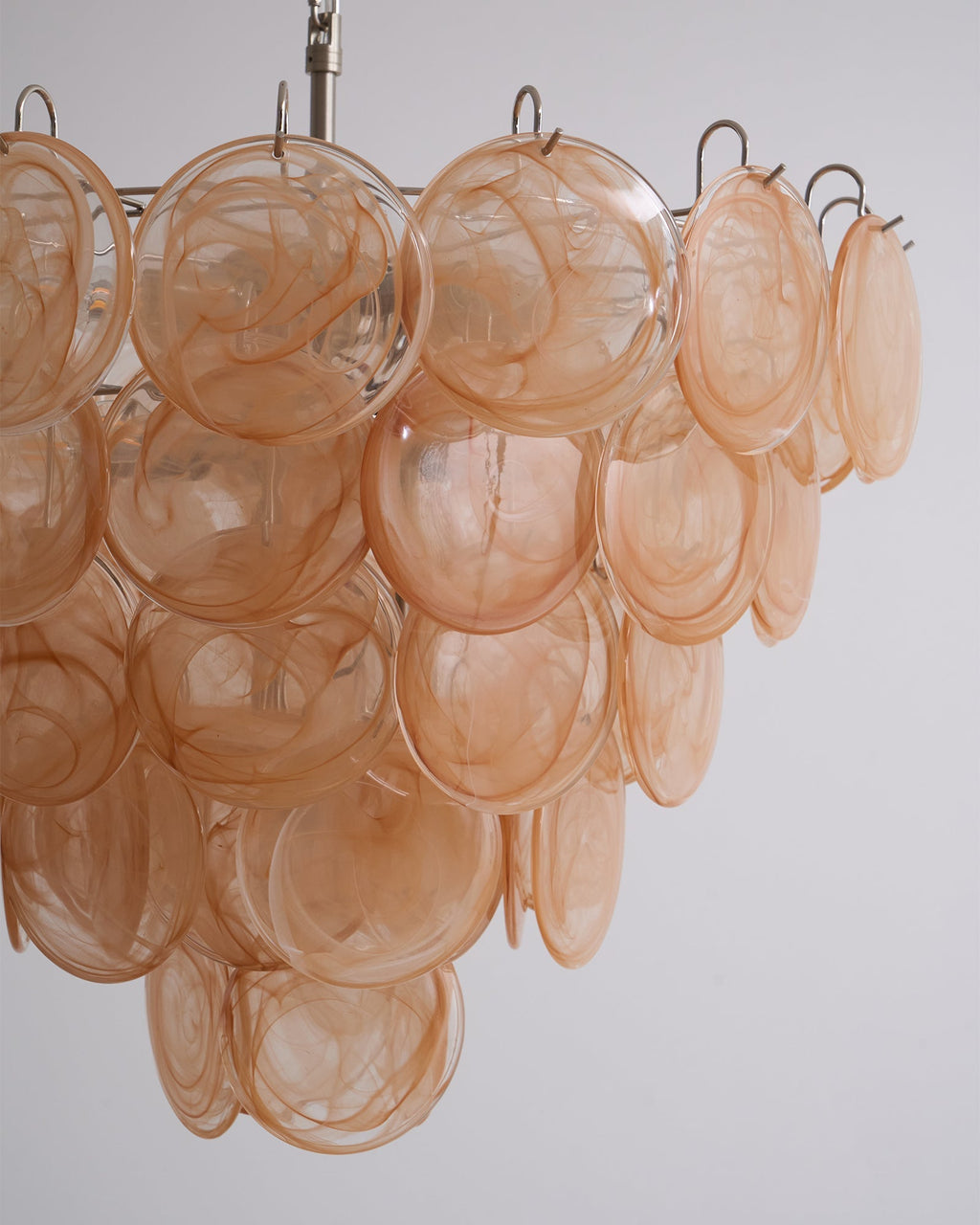 Orange Murano Glass Disc Chandelier