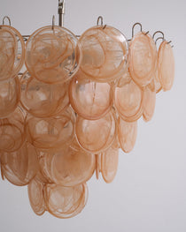 Orange Murano Glass Disc Chandelier