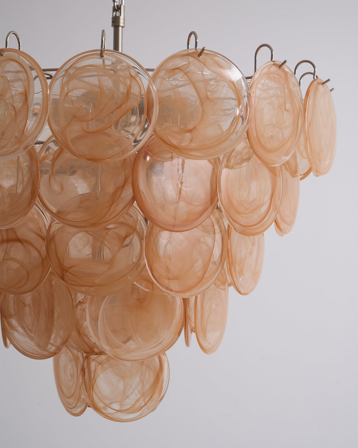 Orange Murano Glass Disc Chandelier
