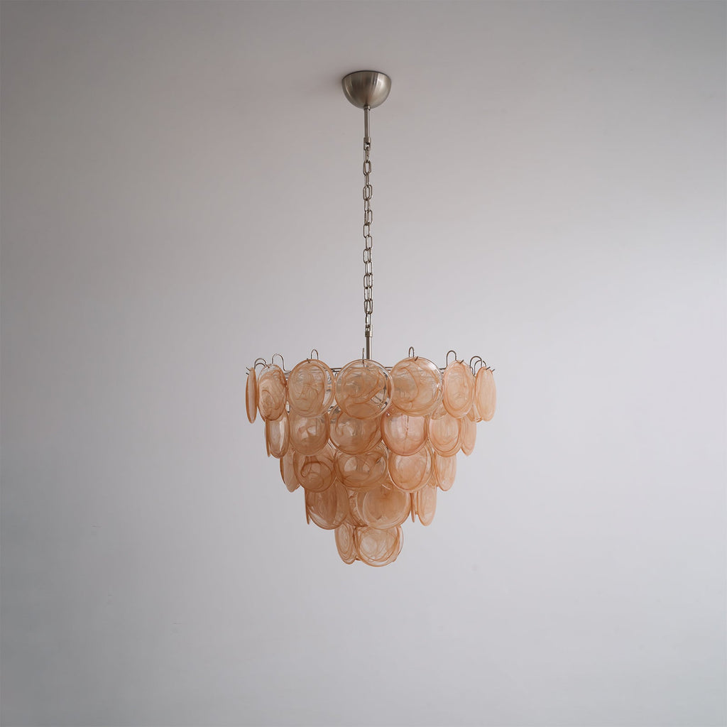 Orange Murano Glass Disc Chandelier