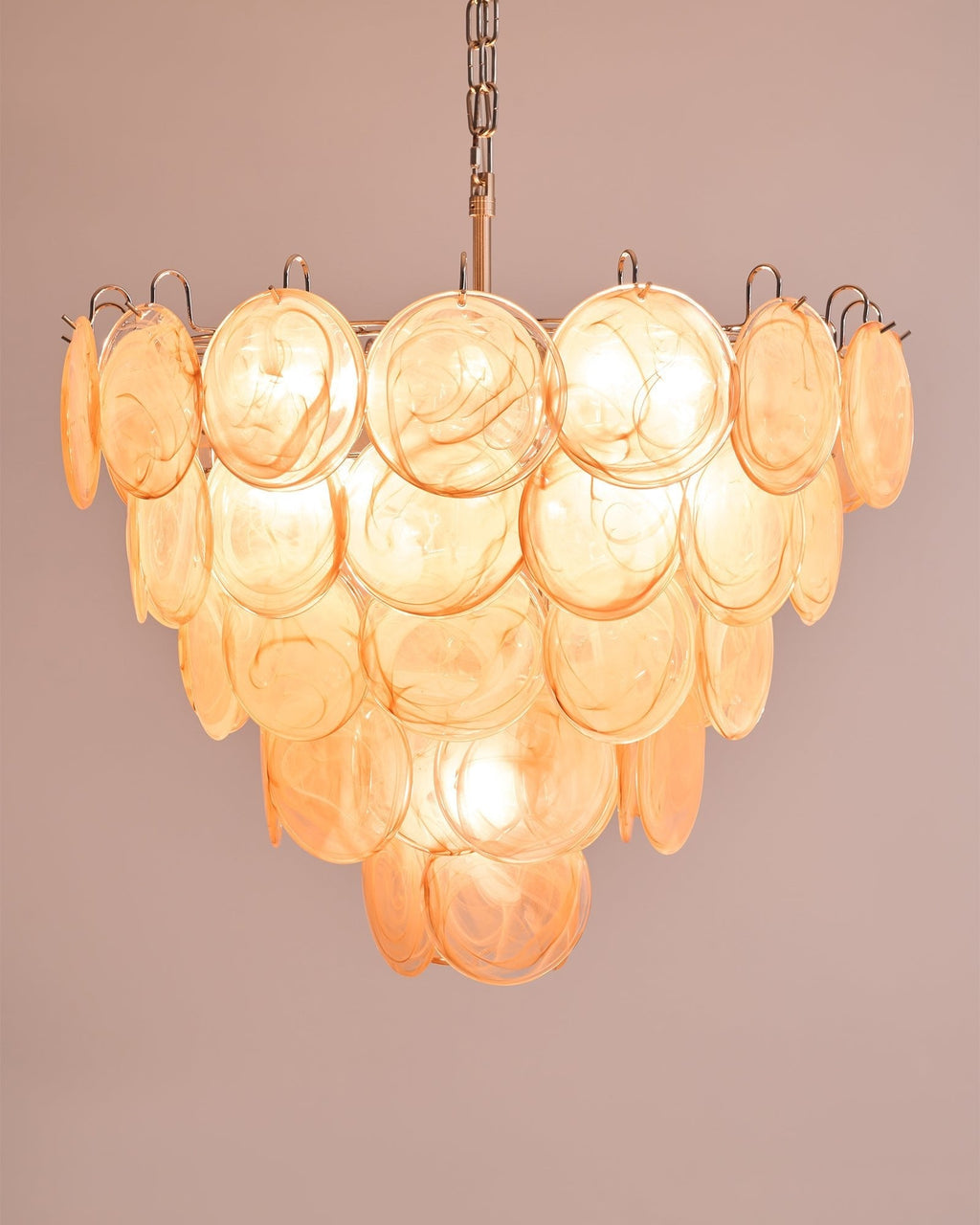 Orange Murano Glass Disc Chandelier