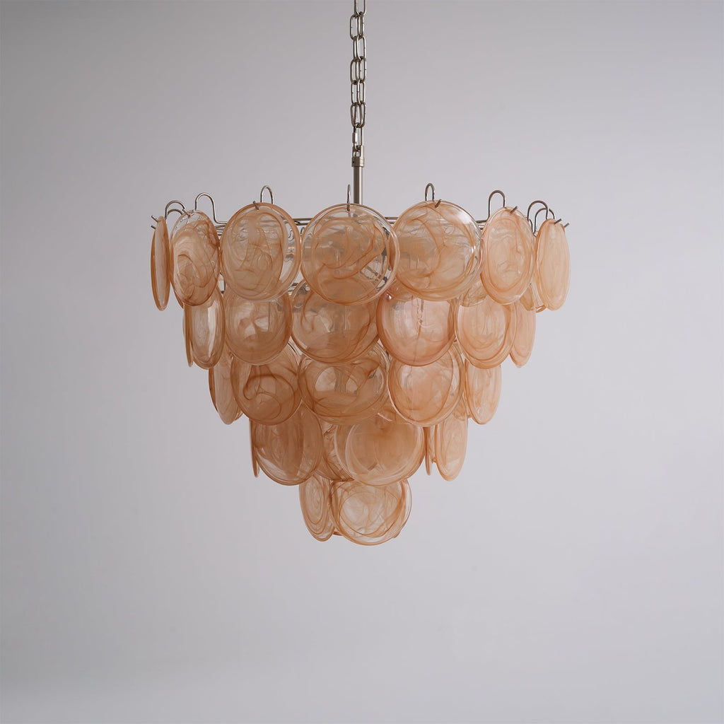 Orange Murano Glass Disc Chandelier