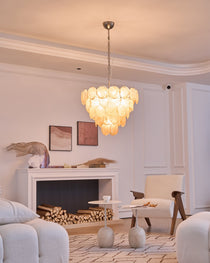 Orange Murano Glass Disc Chandelier
