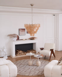 Orange Murano Glass Disc Chandelier
