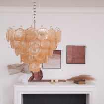 Orange Murano Glass Disc Chandelier