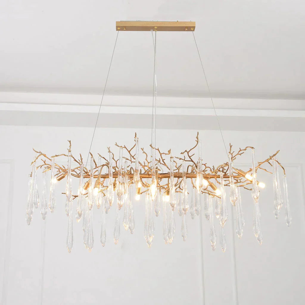 Postmodern Crystal Creative Linear Branch Chandelier