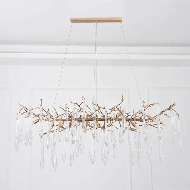 Postmodern Crystal Creative Linear Branch Chandelier