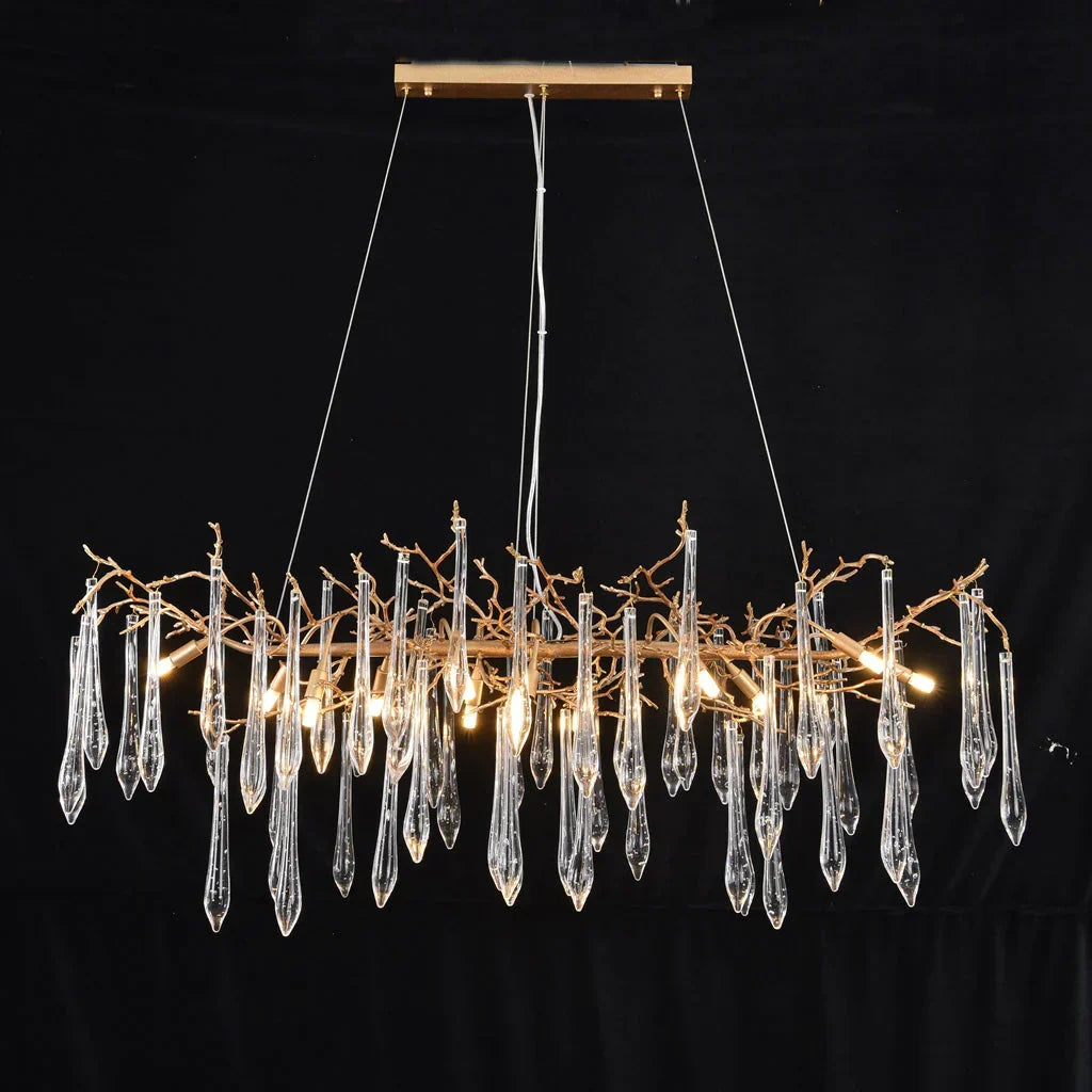 Postmodern Crystal Creative Linear Branch Chandelier