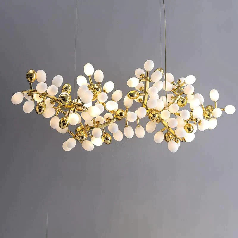 Post Modern Linear Grape Branch Chandelier