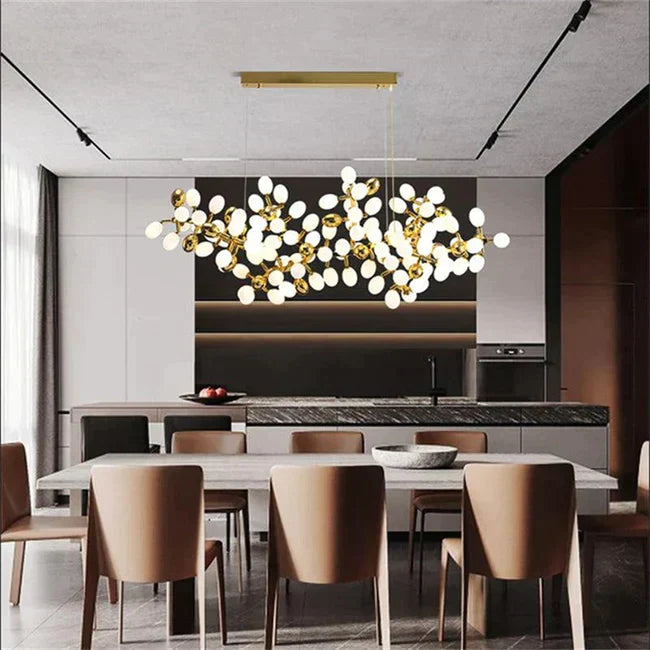 Post Modern Linear Grape Branch Chandelier