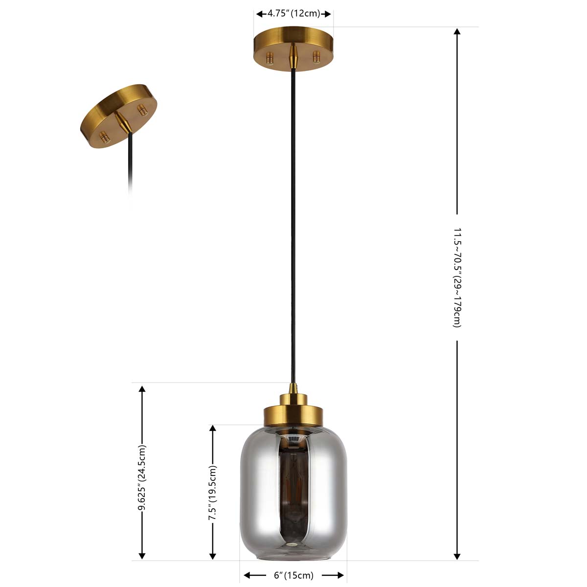 Soreth Smoke Glass Pendant - CasaraHouse