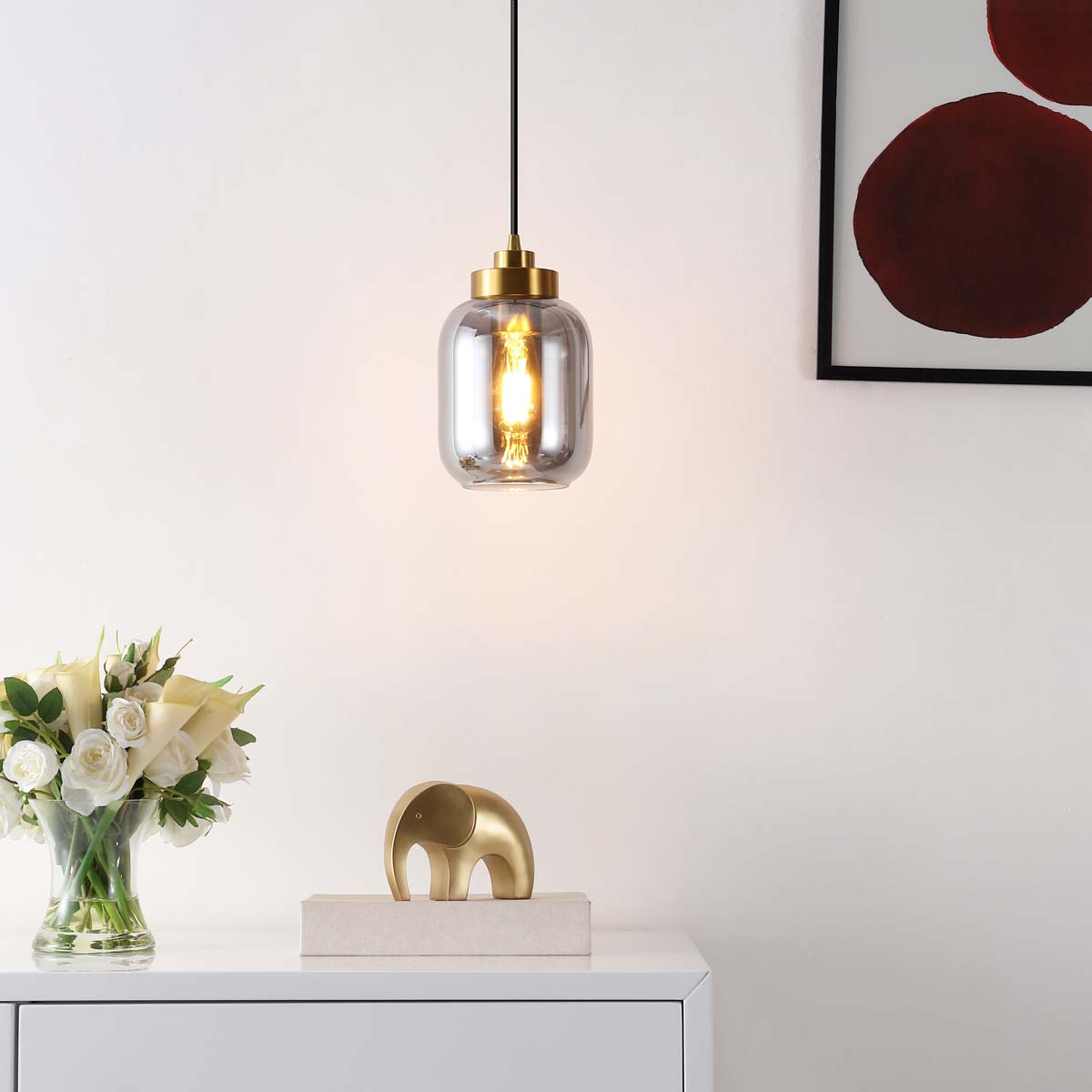 Soreth Smoke Glass Pendant - CasaraHouse