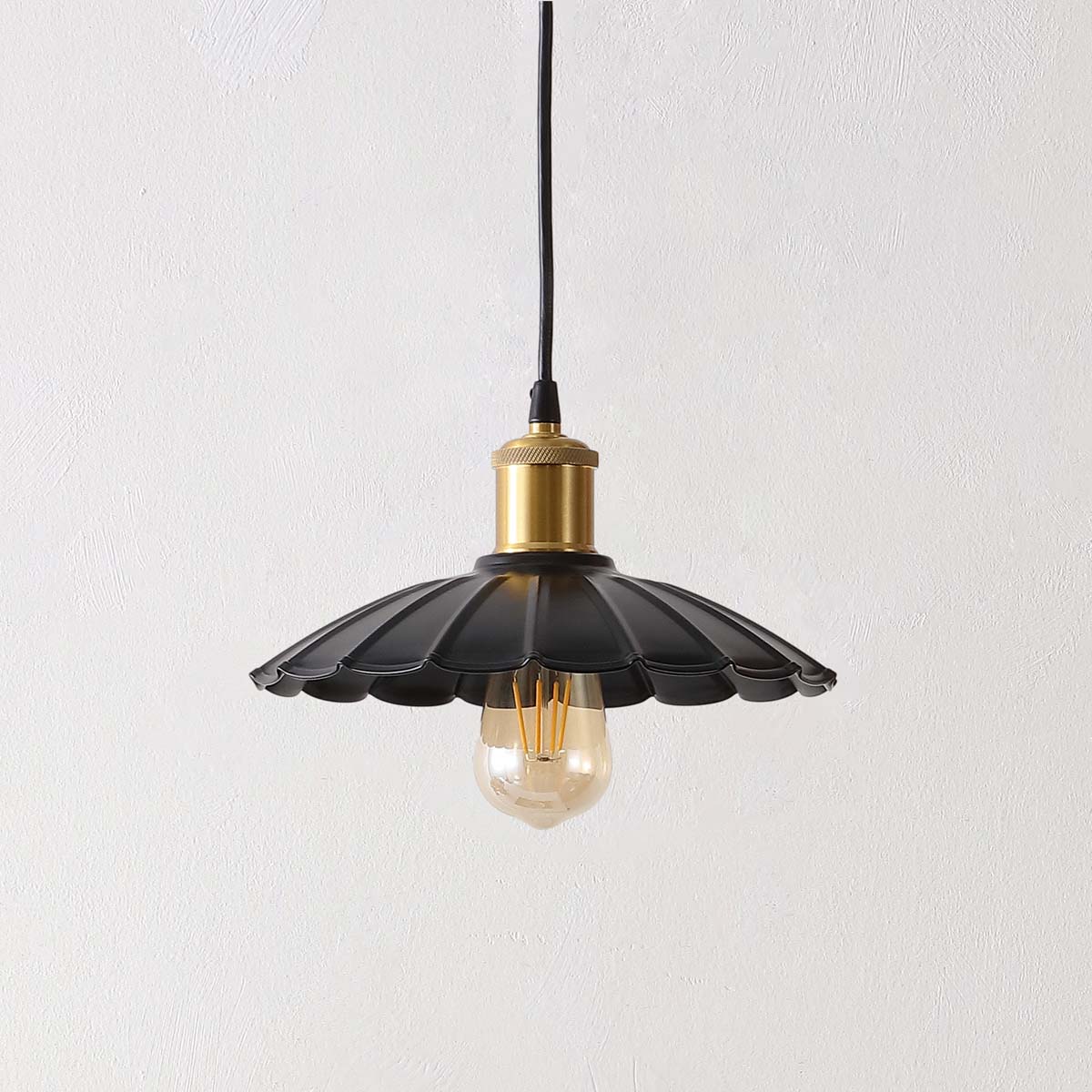 Olyra Modern Brass Frame Pendant 10" - CasaraHouse