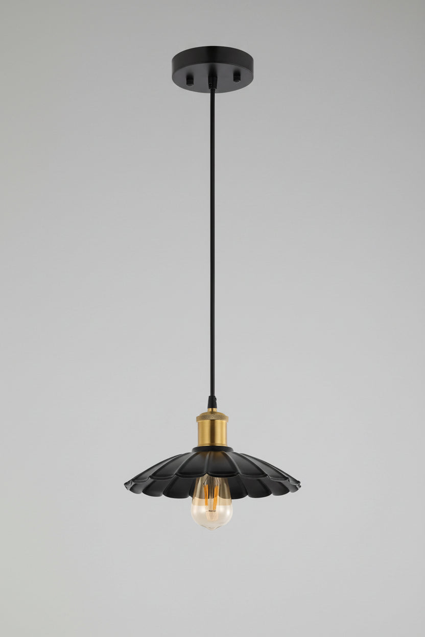 Olyra Modern Brass Frame Pendant 10" - CasaraHouse