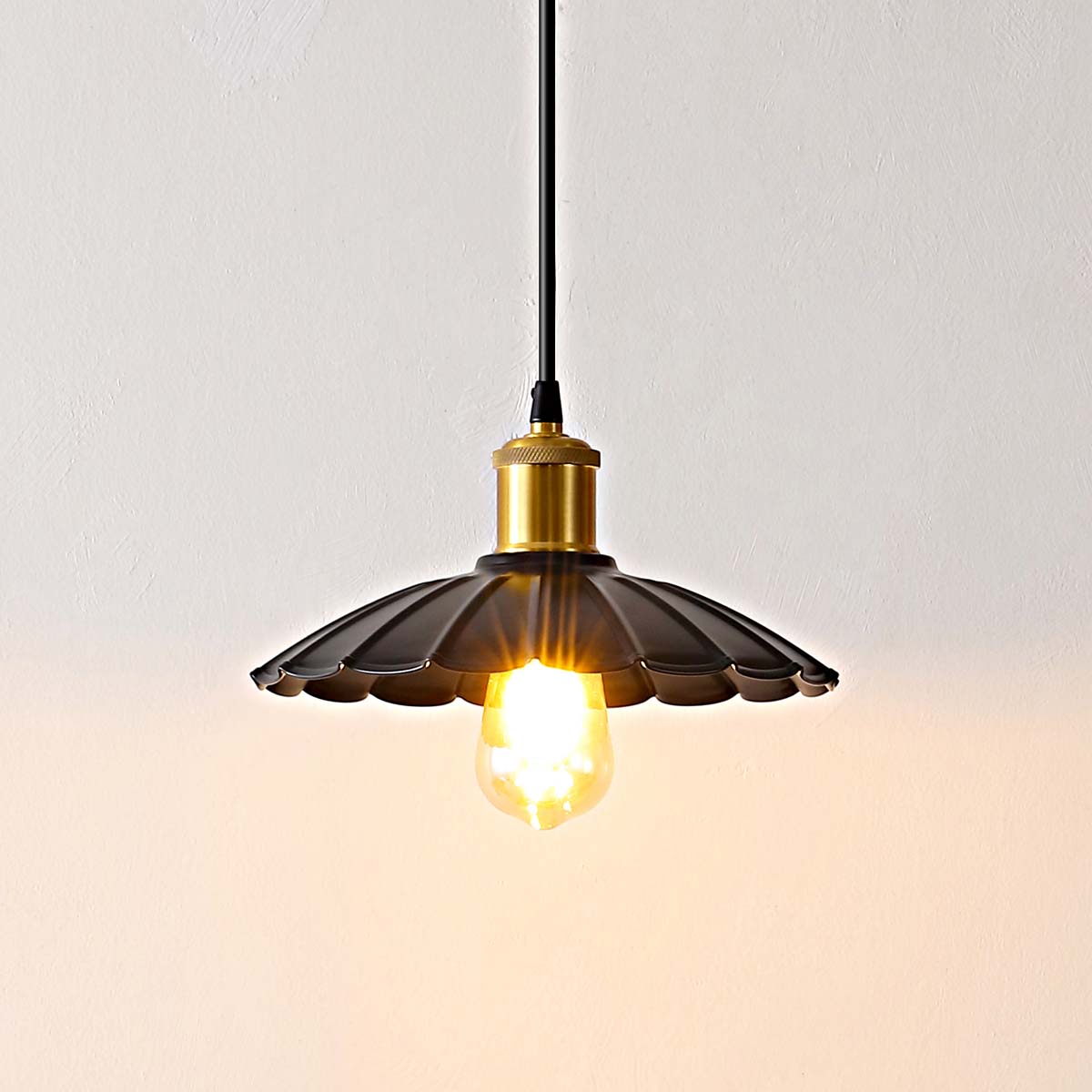 Olyra Modern Brass Frame Pendant 10" - CasaraHouse