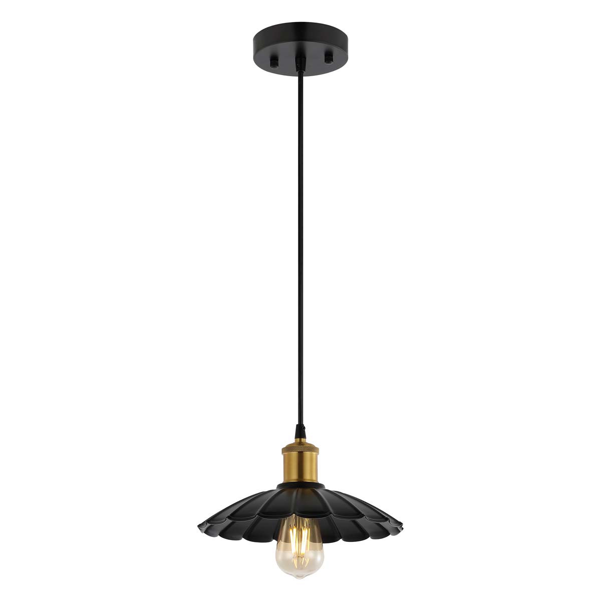 Olyra Modern Brass Frame Pendant 10" - CasaraHouse