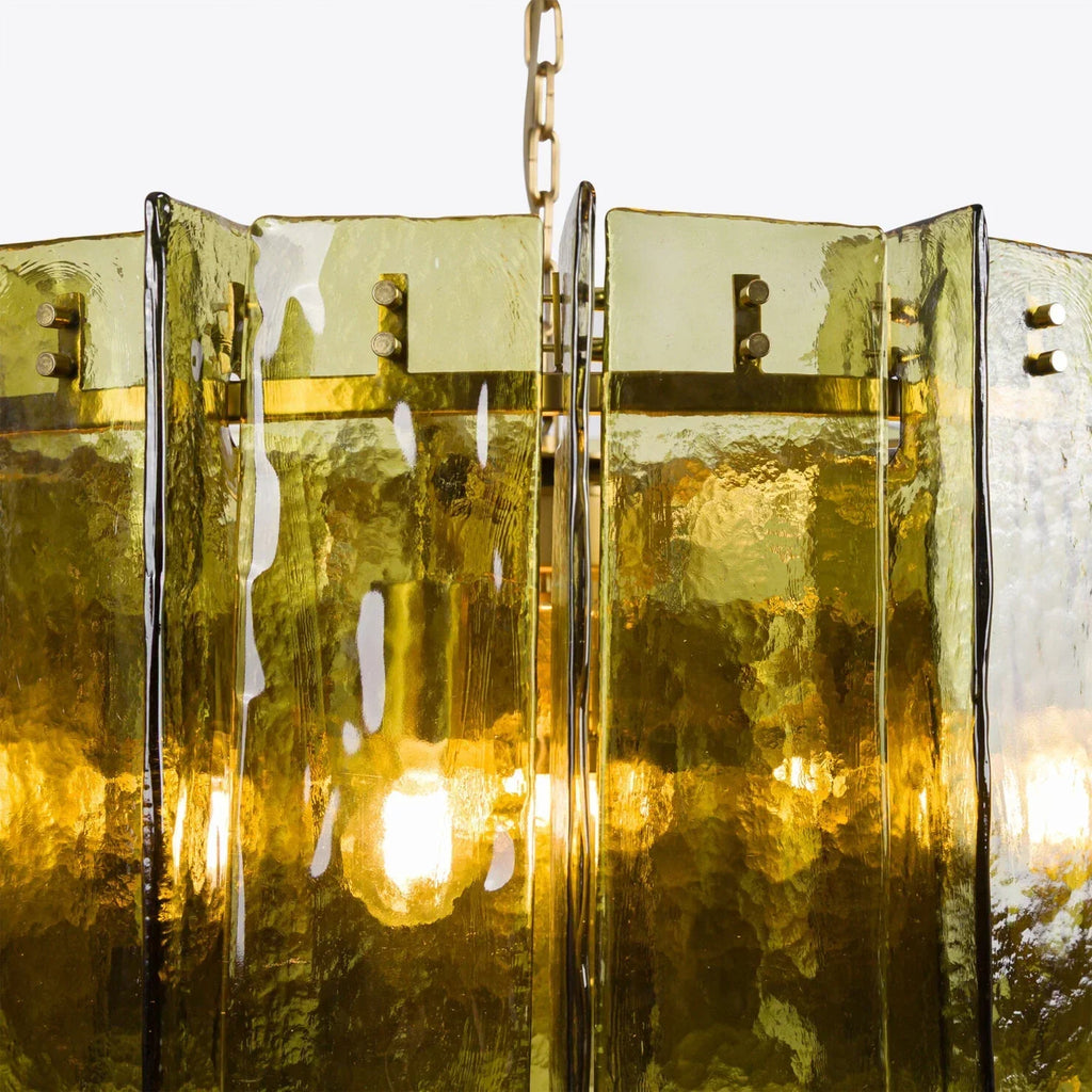 Berlin Chandelier Bottle Green 35" W 47" W