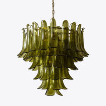 Murano Glass Green Petals Chandelier