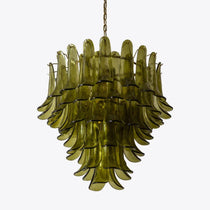Murano Glass Green Petals Chandelier