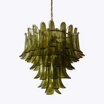 Murano Glass Green Petals Chandelier