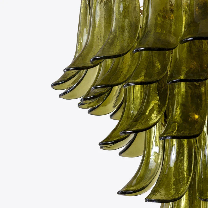 Murano Glass Green Petals Chandelier