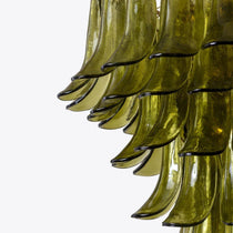 Murano Glass Green Petals Chandelier