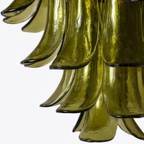 Murano Glass Green Petals Chandelier