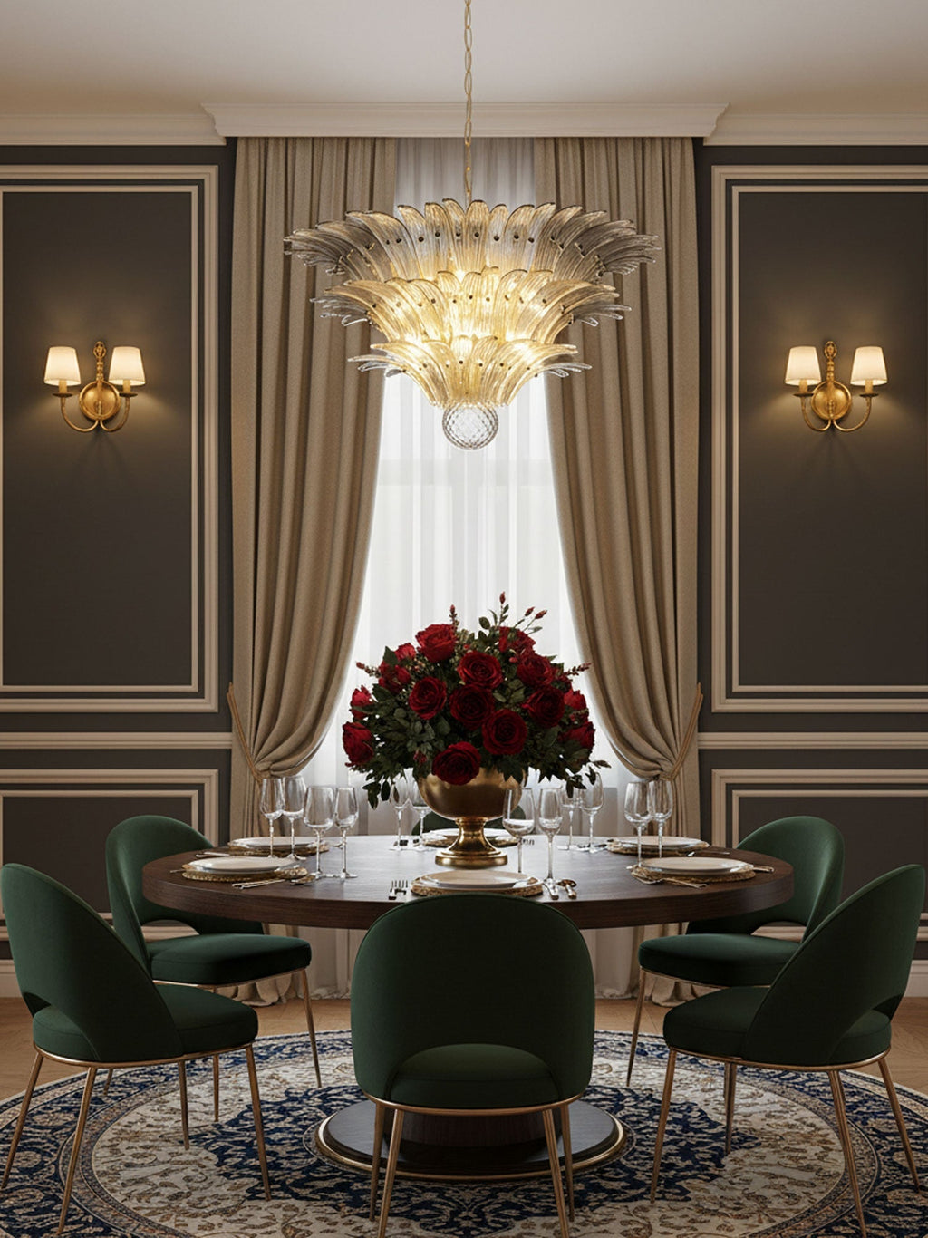 Palm Grove Murano Glass Chandelier
